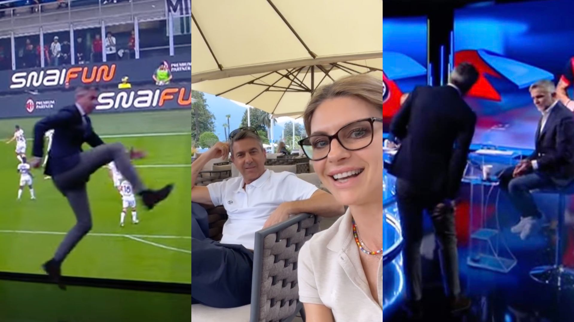 Costacurta scherza sul finto infortunio: «Mi sono già ripreso». Poi la frecciata alla moglie: «Recito meglio di te» – Il video