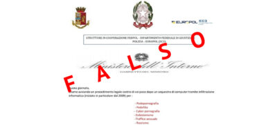 finte mail polizia pedopornografia