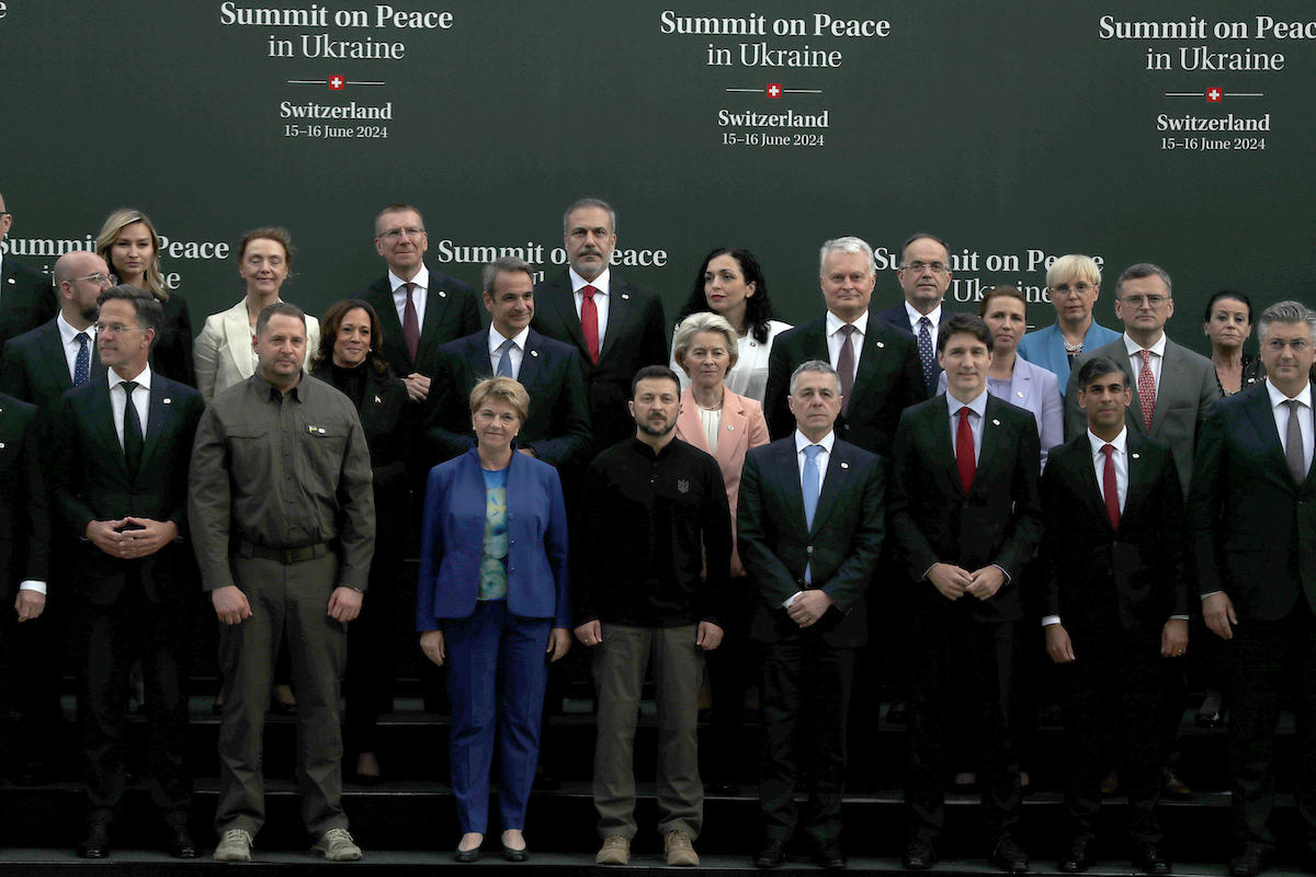 Un momento della conferenza internazionale sulla pace in Ucraina, Bürgenstock (Svizzera), 15 giugno 2024, ANSA/VINCENZO LIVIERI