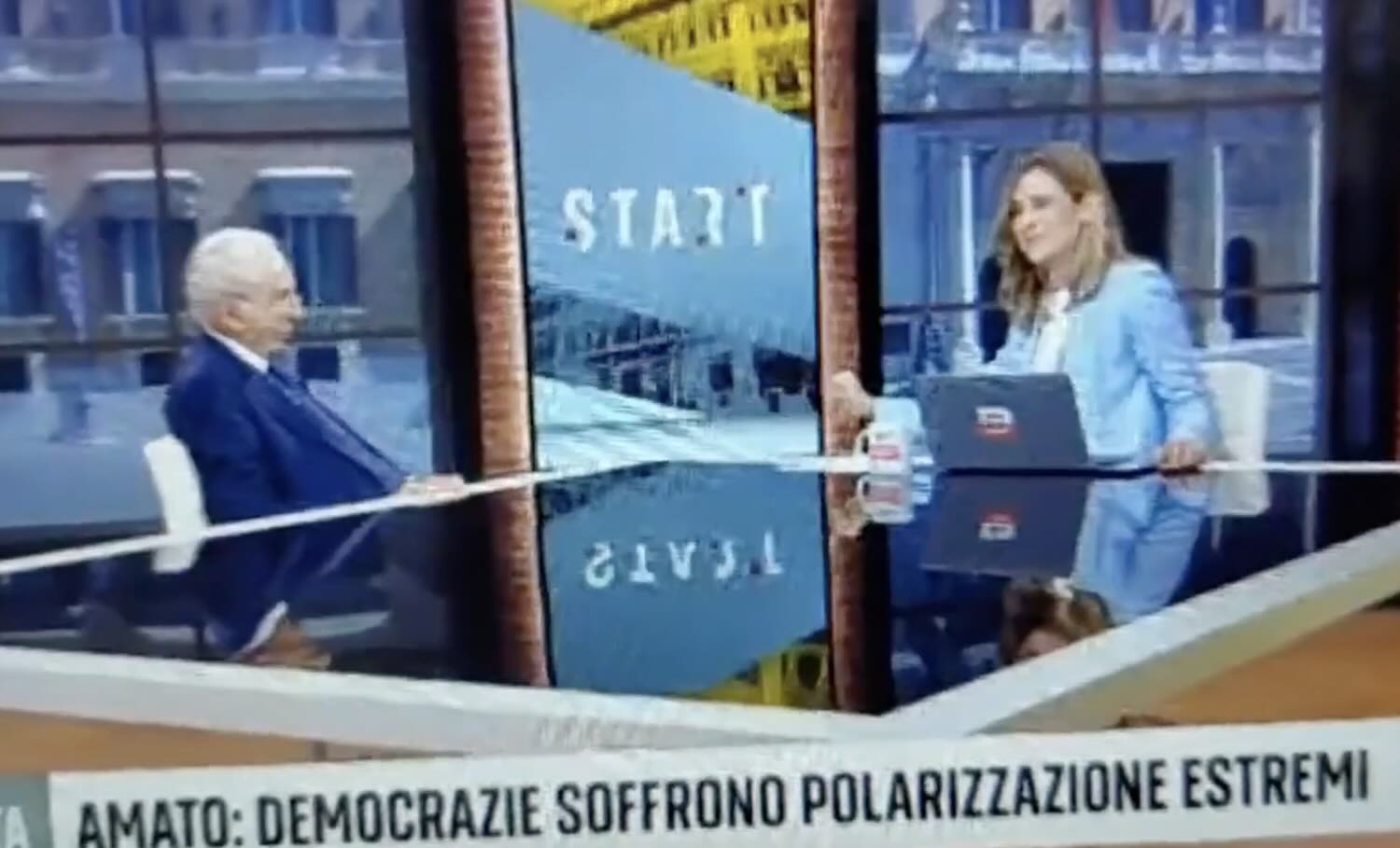 Giuliano Amato, fuorionda a Skytg24 con Giovanna Pancheri