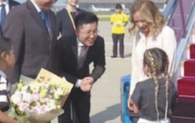 Melini in cina con la figlia Ginevra