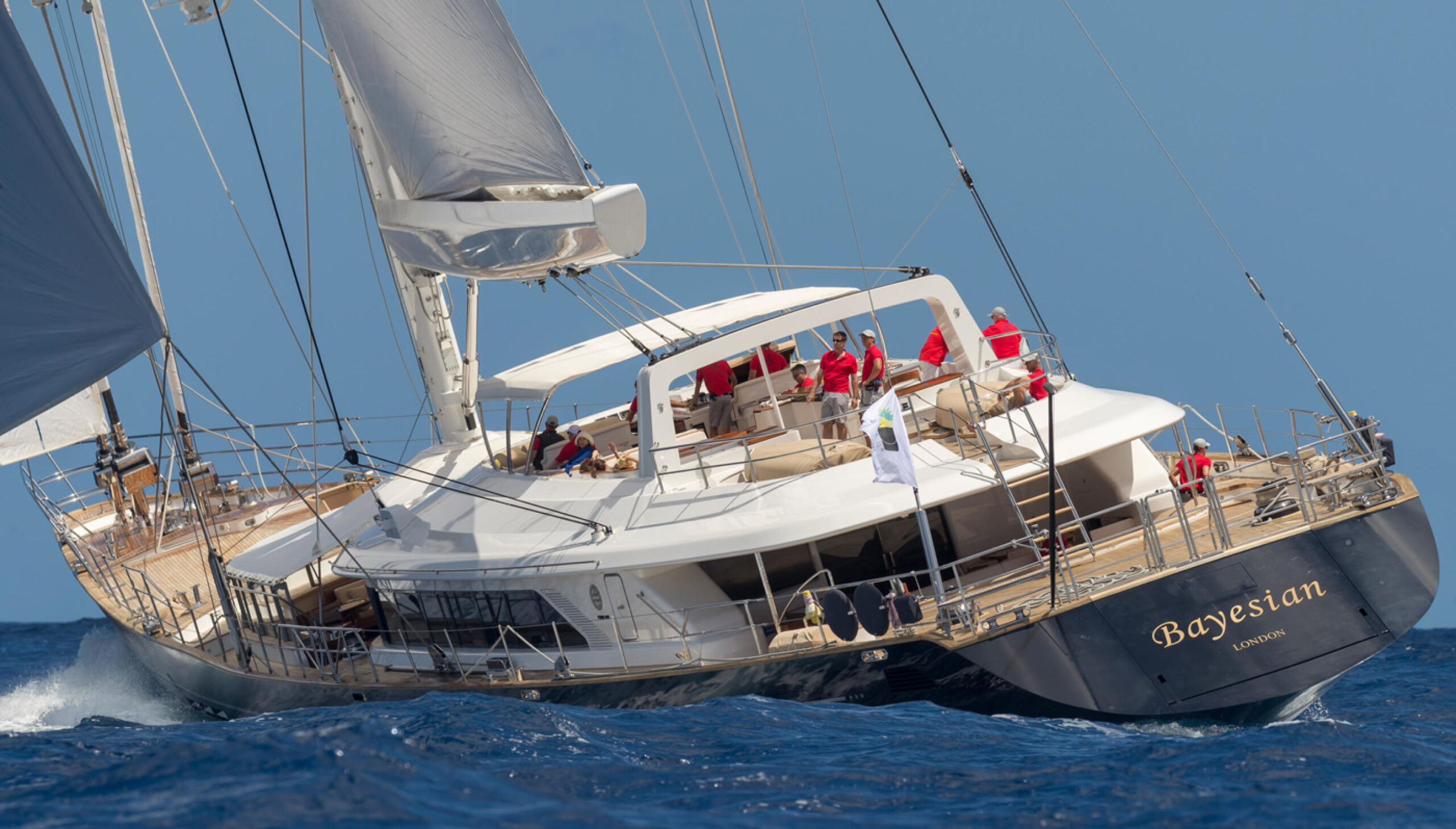 Un modello della Bayesian di Perini Navi, come la barca a vela affondata nel palermitano. ANSA/Perini Navi