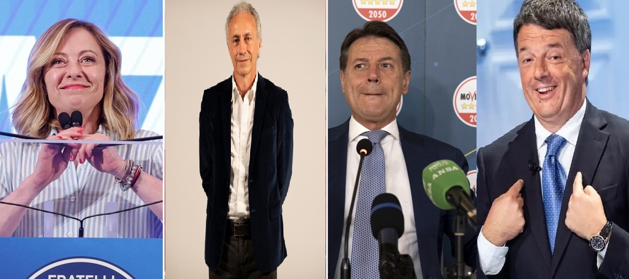 matteo renzi marco travaglio giuseppe conte giorgia meloni