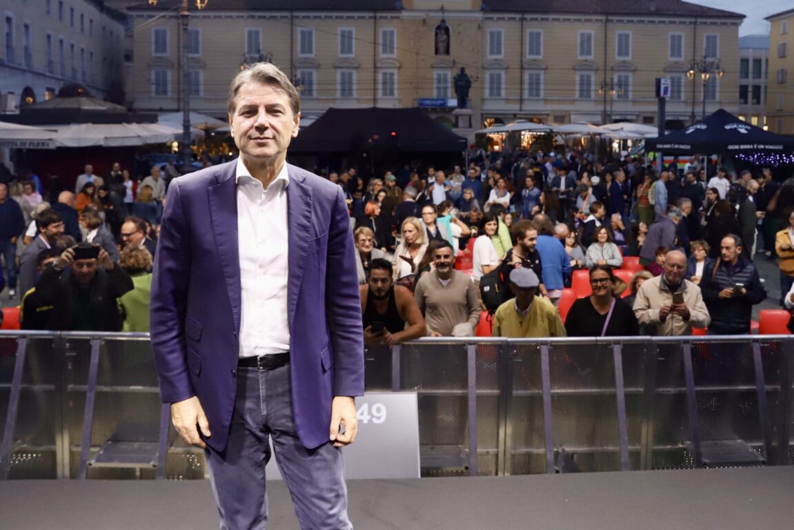 Il leader del Movimento 5 Stelle Giuseppe Conte al Festiva di Open 