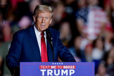 Republican presidential nominee Donald Trump campaigns in Greensboro, North Carolina