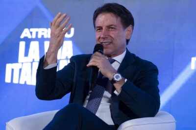 Il leader del M5stelle Giuseppe Conte, ad Atreju. Roma, 14