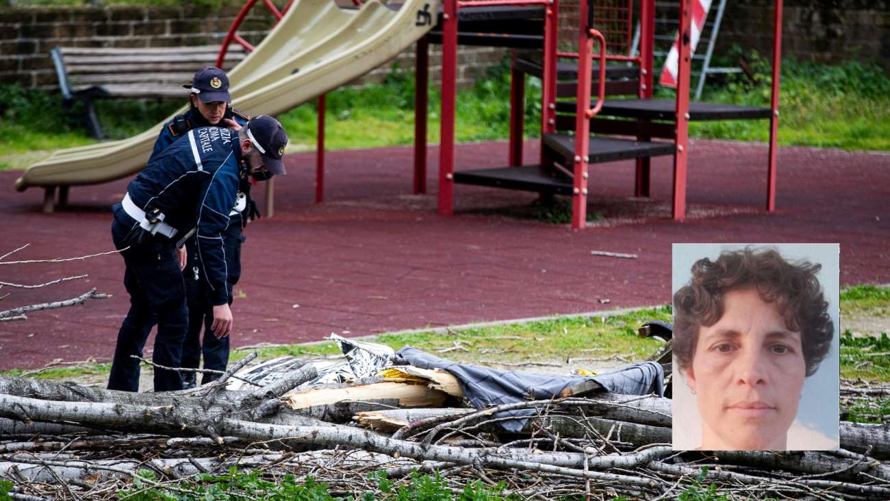 albero crolla roma muore donna figli