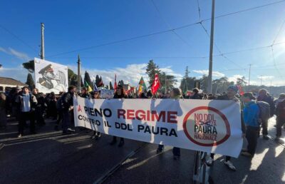 corteo ddl sicurezza roma meloni gerarca fascista