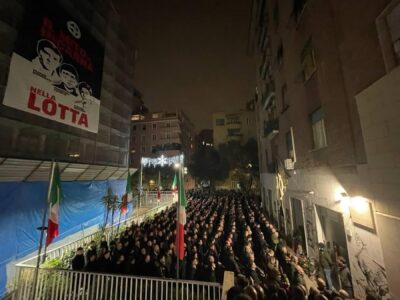 acca larentia urla viva la resistenza merde