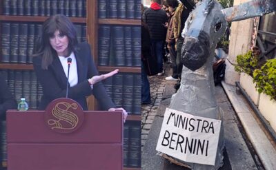 bernini asino studenti protesta senato