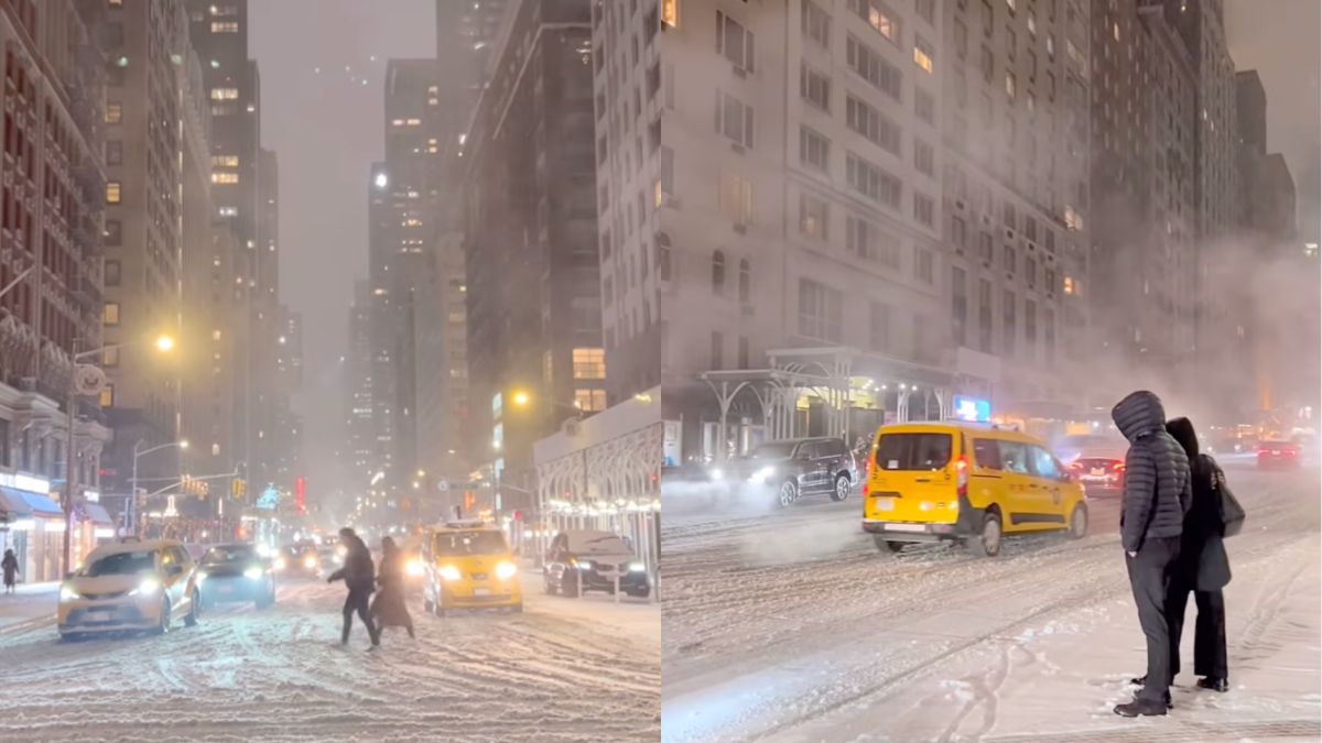 A New York nevica nella notte: la Grande Mela si veste di bianco – Il video