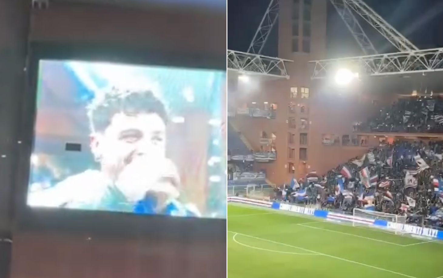 C’è Olly allo stadio per la Sampdoria, la sua faccia quando parte «Balorda nostalgia» – Il video