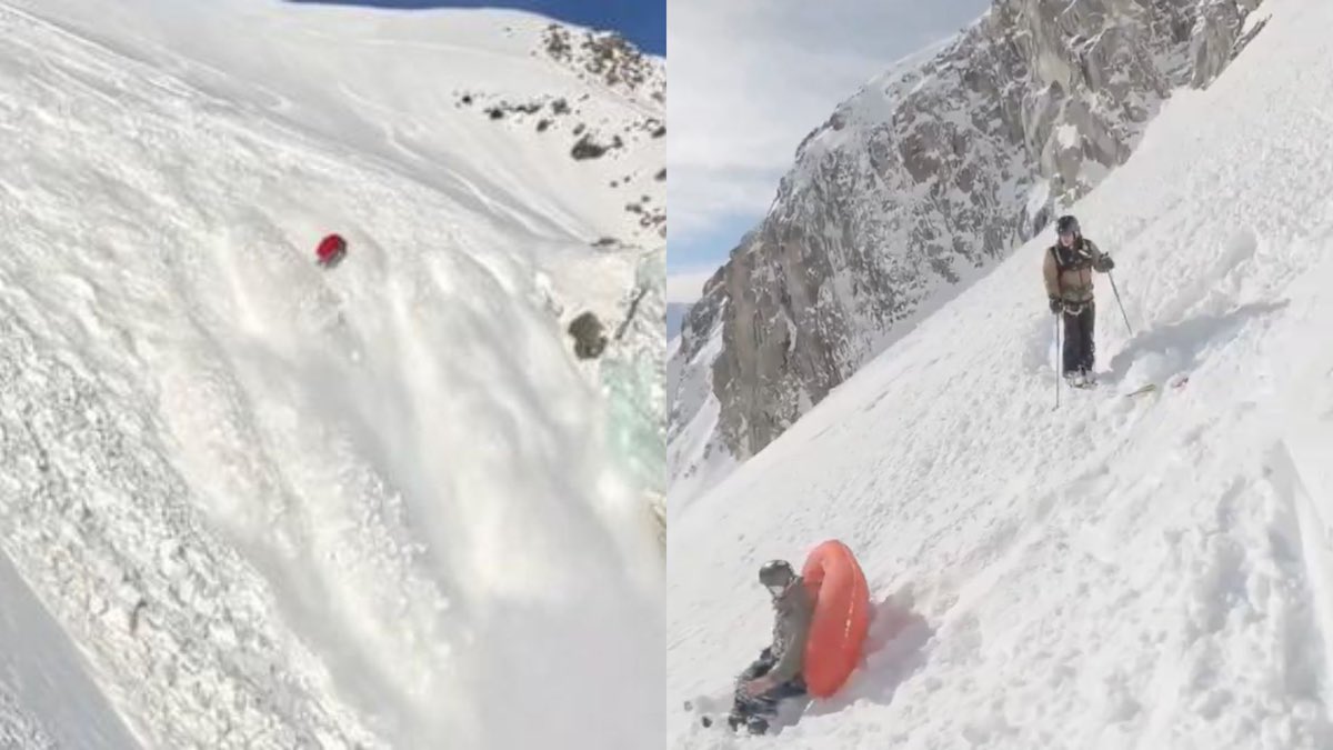 Valanga travolge uno sciatore sul Monte Bianco, il video diffuso dall’amico: così l’airbag gli salva la vita