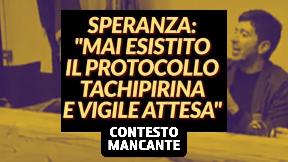 Il video di Roberto Speranza e il ritorno della fantomatica «Tachipirina e vigile attesa»