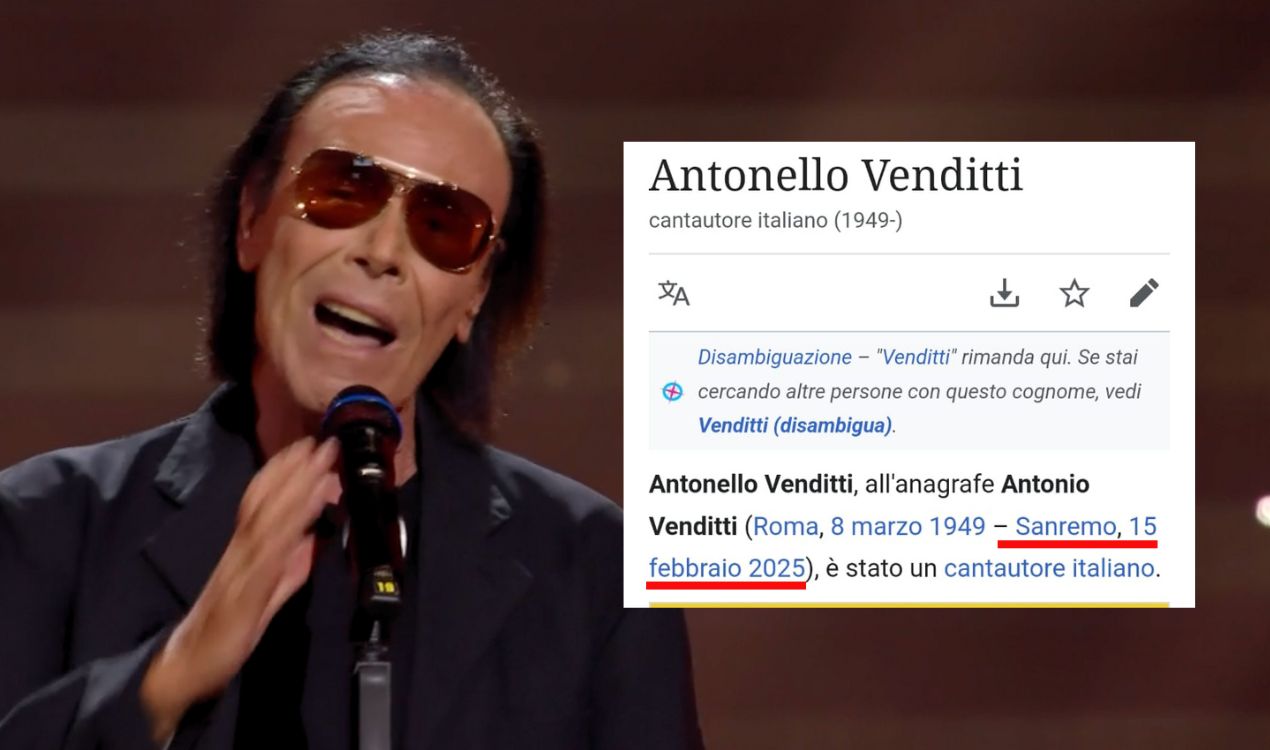 Sanremo 2025, Venditti riceve il premio alla carriera: «Ho la febbre da 16 giorni». E Wikipedia lo dà per morto (poi si corregge)