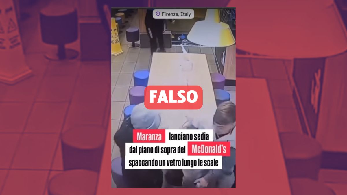 Questo video non mostra dei “maranza” che lanciano una sedia in un McDonald’s a Firenze