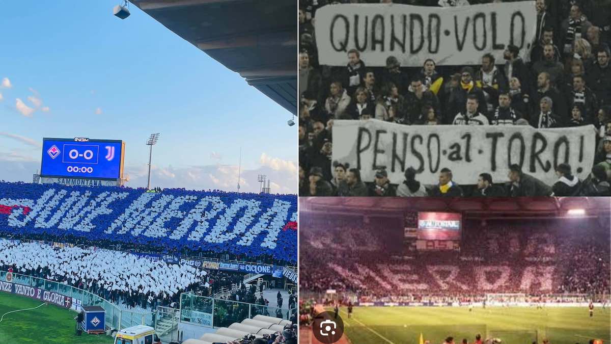 Striscione «Juve m***a», Fiorentina multata per 50mila euro. Sui social è polemica: «Gli striscioni contro Superga invece vanno bene…»