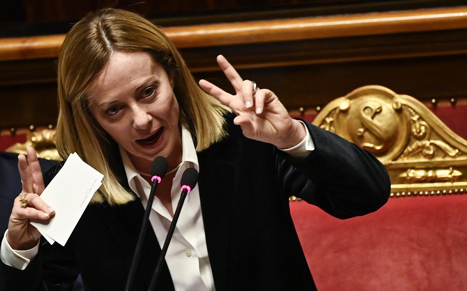 Meloni al Senato: «Non rispondere a dazi con altri dazi.  Sosteniamo Trump nel lavoro per la tregua». Passa la risoluzione di maggioranza