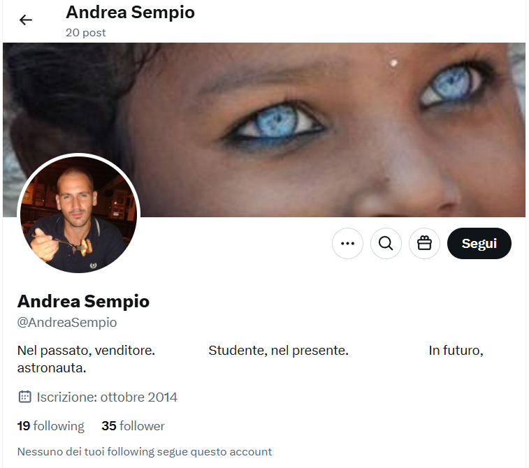 Andrea Sempio twitter foto profilo