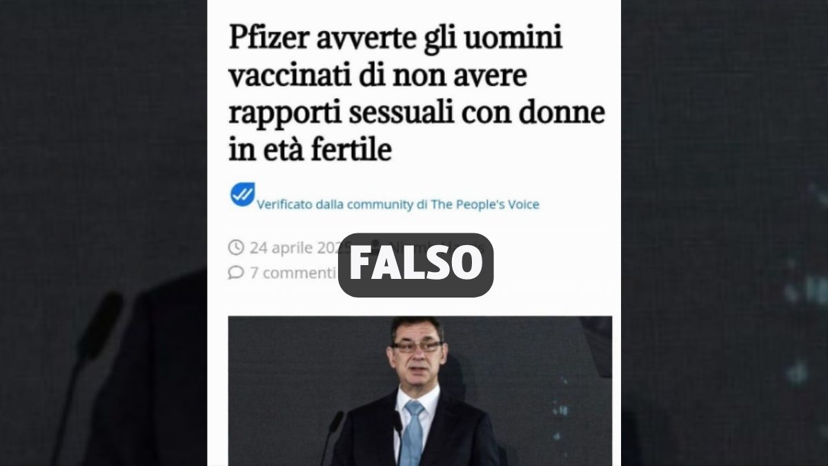 pfizer avverte gli uomini vaccinati di non fare sesso con donne fertili il comunicato non esiste da Open.online pfizer avverte gli uomini vaccinati di non fare sesso con donne fertili il comunicato non esiste