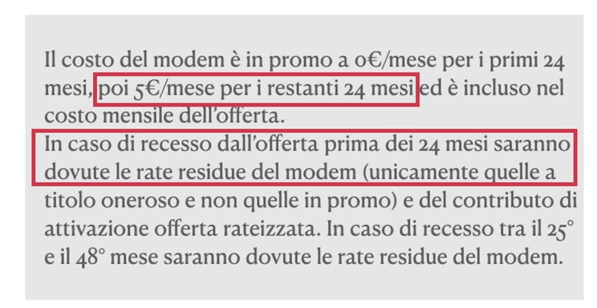 contratto telefonico modem