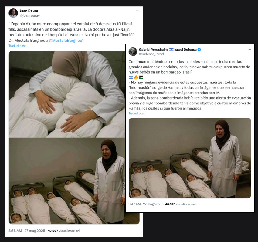 dottoressa alaa gaza figli foto false negazionismo