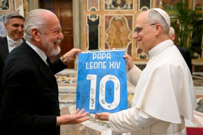 Papa Leone XIV incontra il Napoli