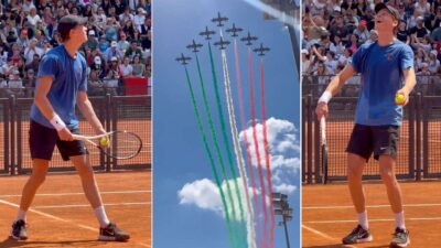 jannik sinner frecce tricolori roma foro italico