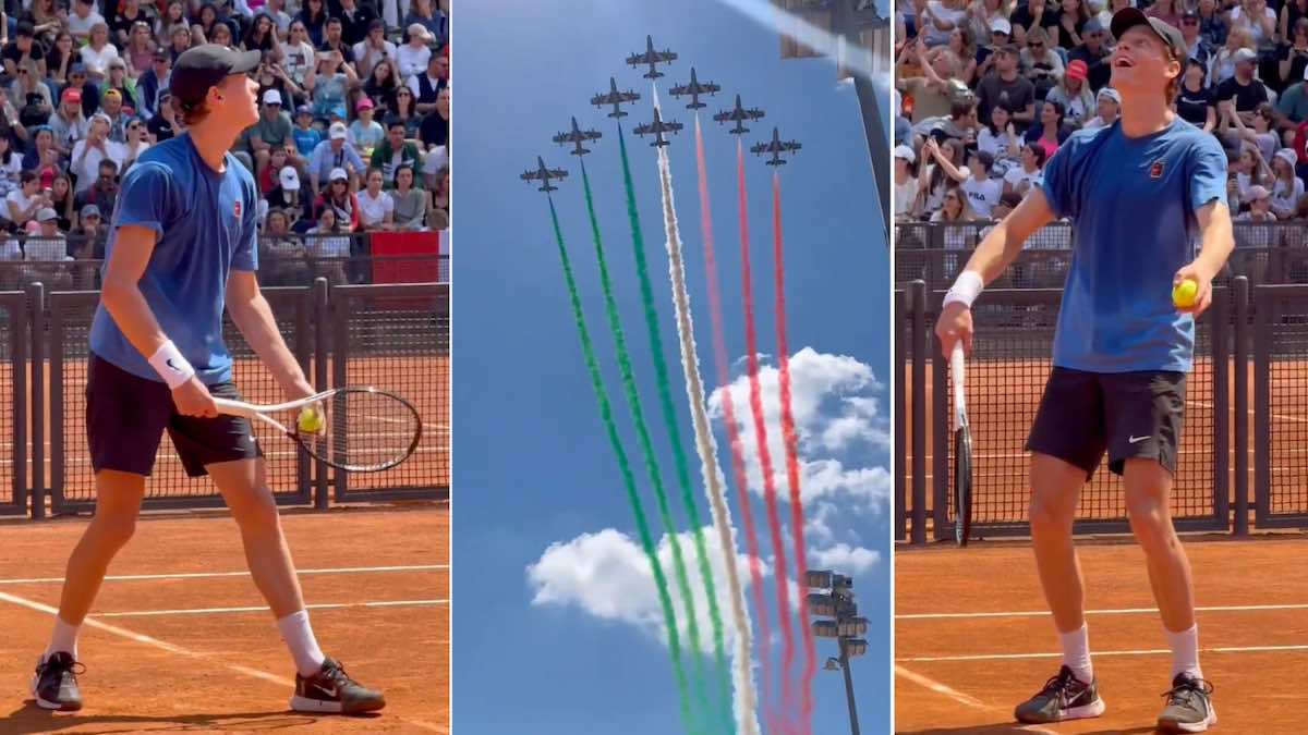 jannik sinner frecce tricolori roma foro italico