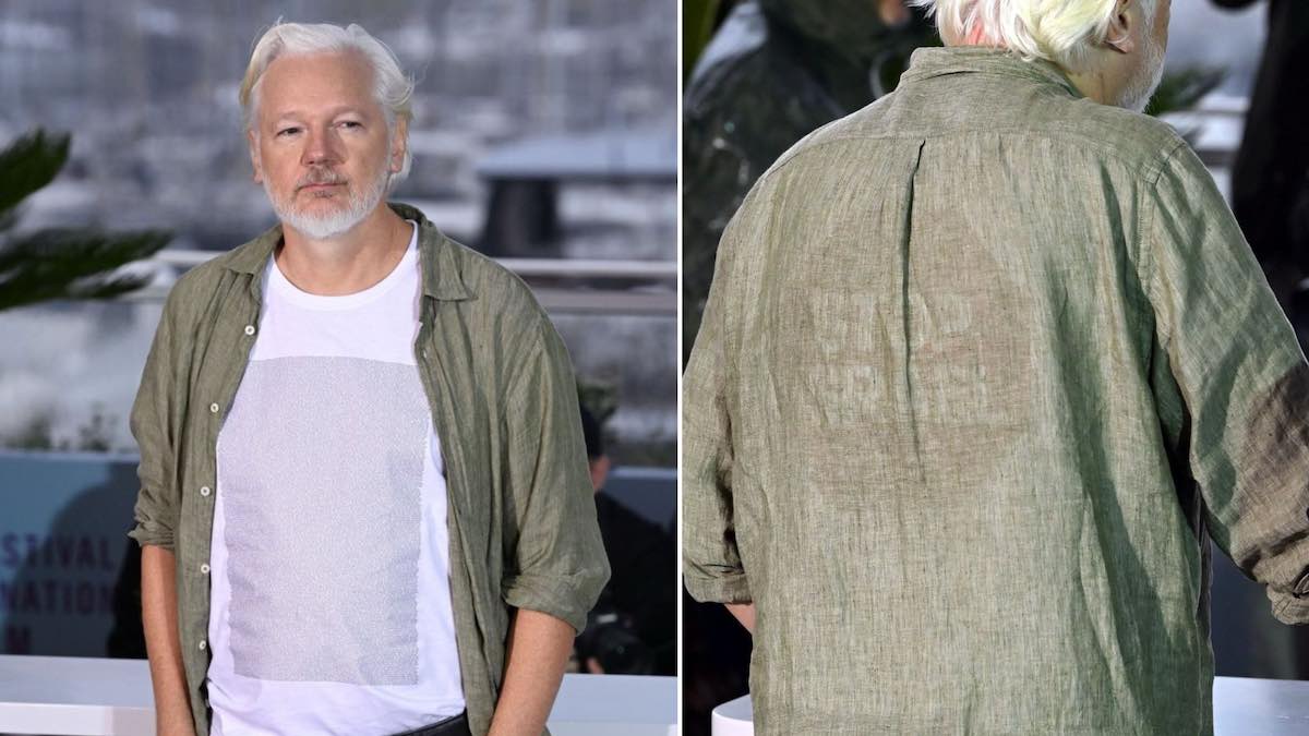 stop israel la protesta di julian assange sul red carpet di cannes la maglietta con i nomi dei bambini palestinesi uccisi – le foto