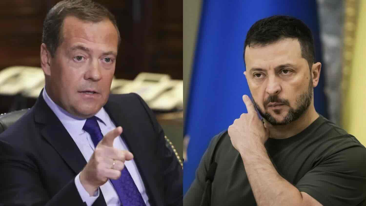 Dmitry Medvedev e Volodymyr Zelensky