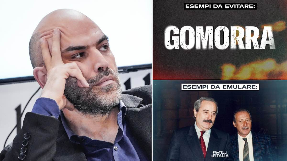 L’ira di Saviano contro FdI: «Mi vogliono morto come Falcone e Borsellino? Non è un partito ma una banda» L’ira di Saviano contro FdI: «Mi vogliono morto come Falcone e Borsellino? Non è un partito ma una banda»