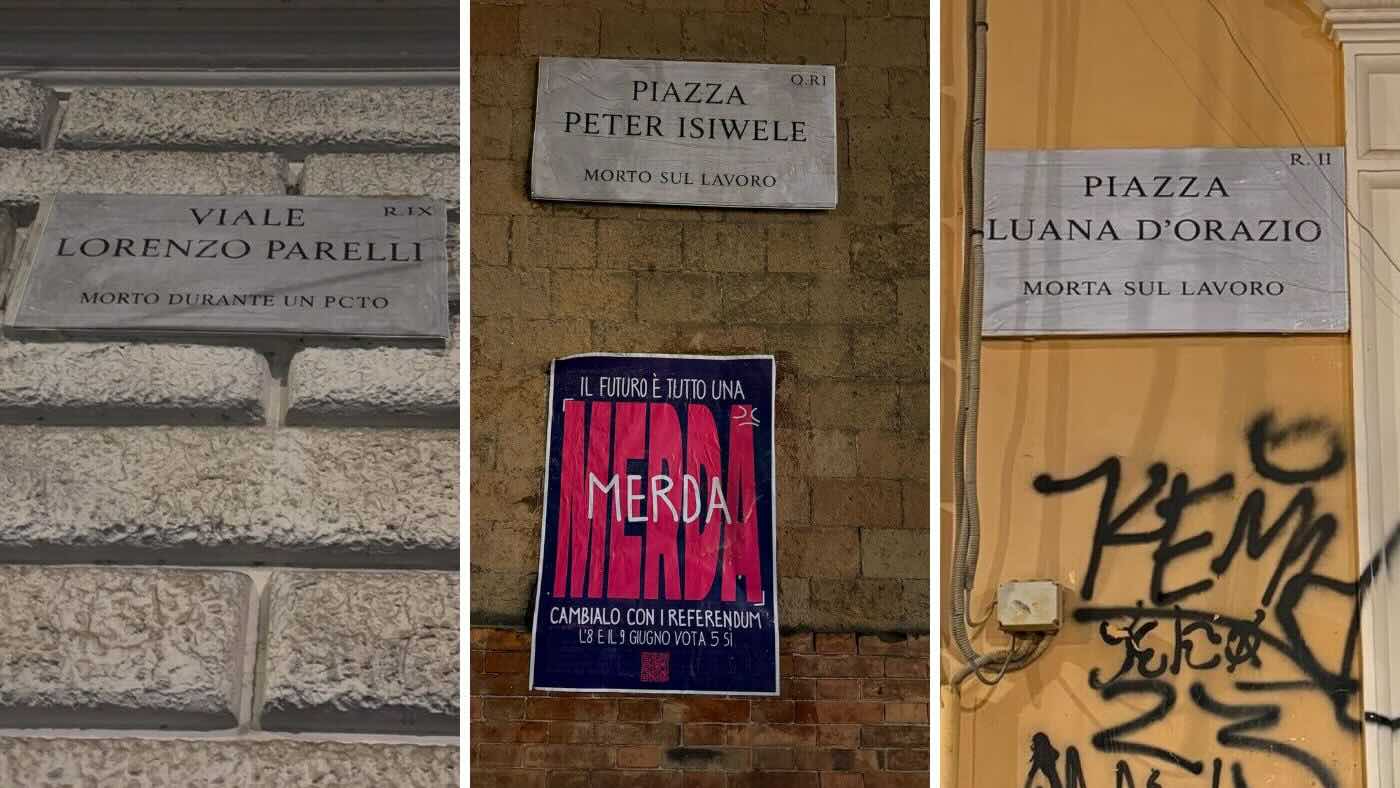 studenti rinominano vie rome morti lavoro