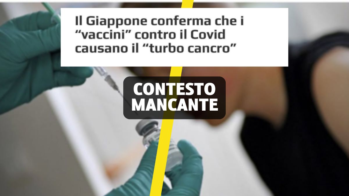Nessuno studio Giapponese dimostra un collegamento tra vaccini Covid e il fantomatico “turbo cancro” Nessuno studio Giapponese dimostra un collegamento tra vaccini Covid e il fantomatico “turbo cancro”