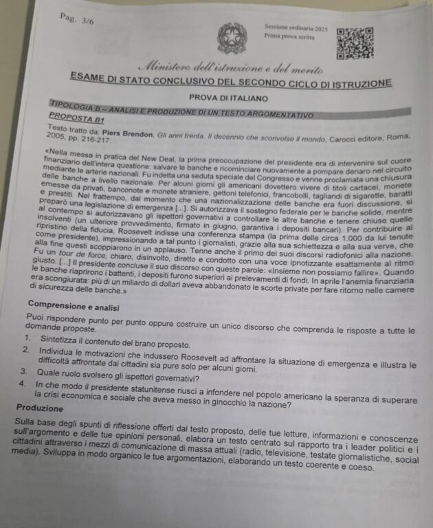 tracce prima prova maturità