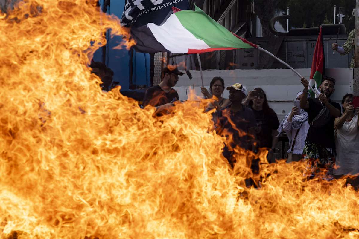 corteo contro guerra israele roma