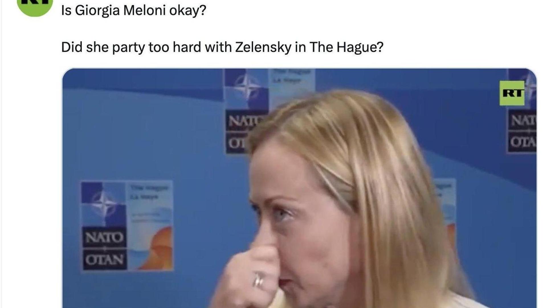 giorgia meloni video rt zelensky festa