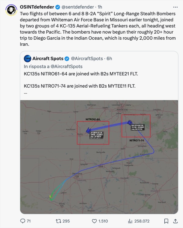 bombardieri usa israele iran