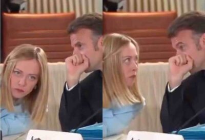 Giorgia Meloni ed Emmanuel Macron al G7 in Canada