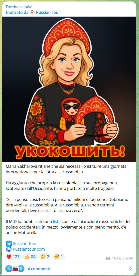 telegram lorusso mattarella russofobia