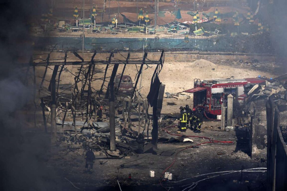 roma incendio soccorsi distributore