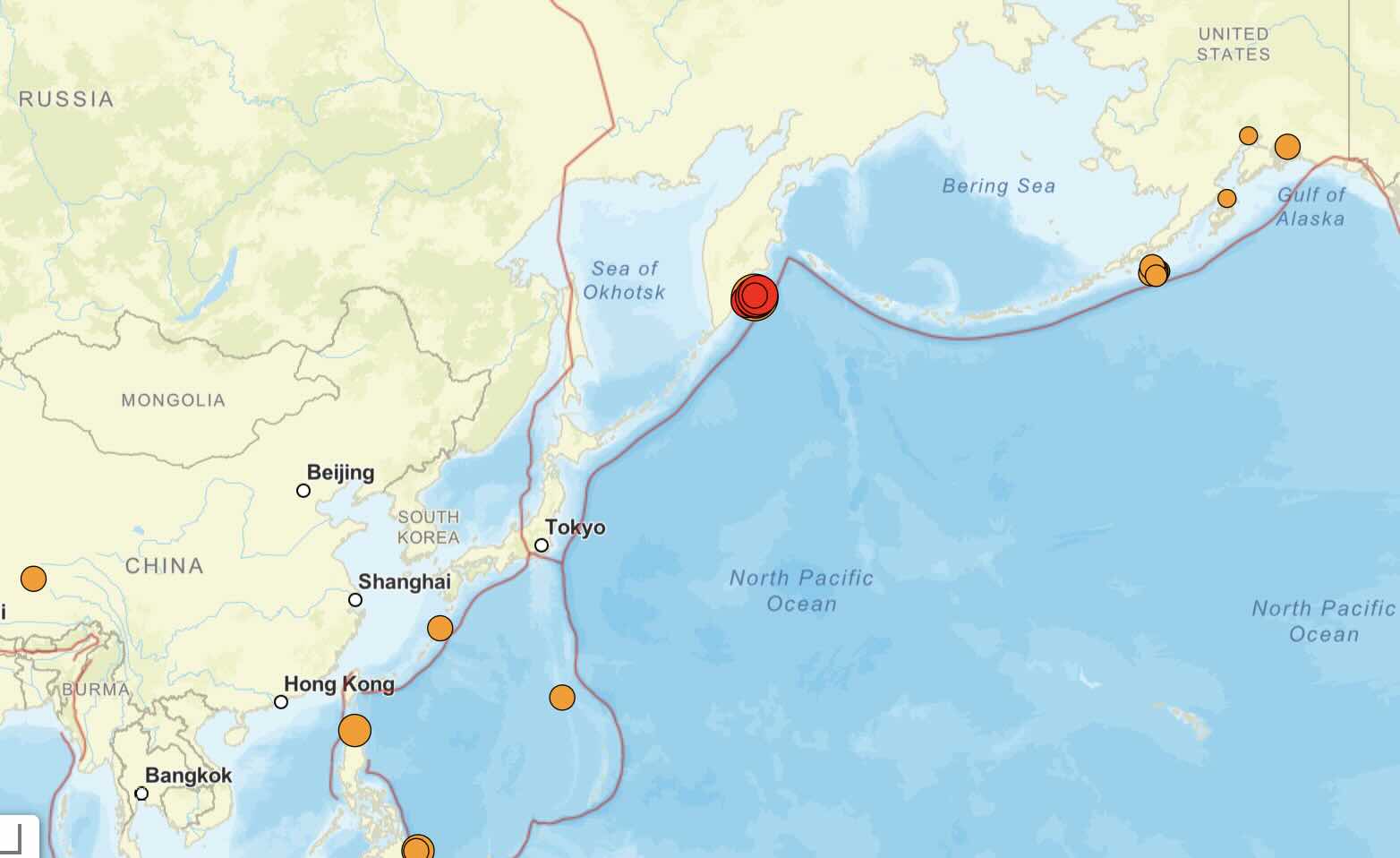 Terremoto in Kamchatka