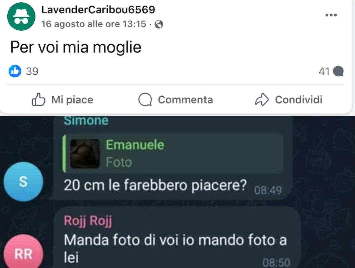 facebook mia moglie gruppo telegram