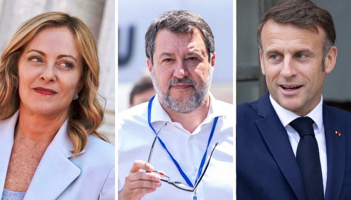 giorgia meloni emmanuel macron matteo salvini