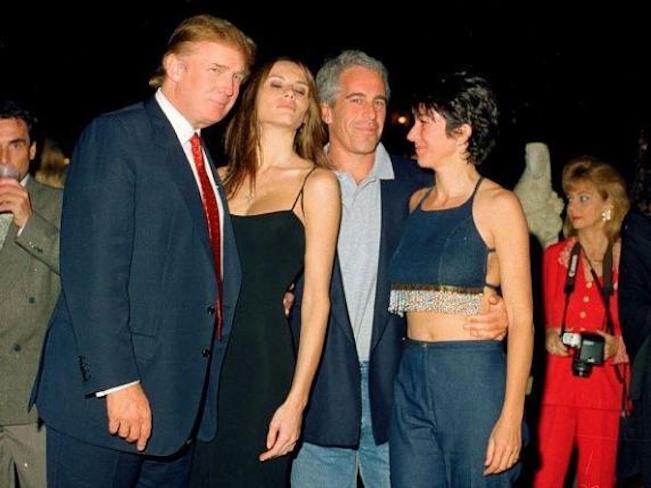 Maxwell con Epstein, Trump e Melania