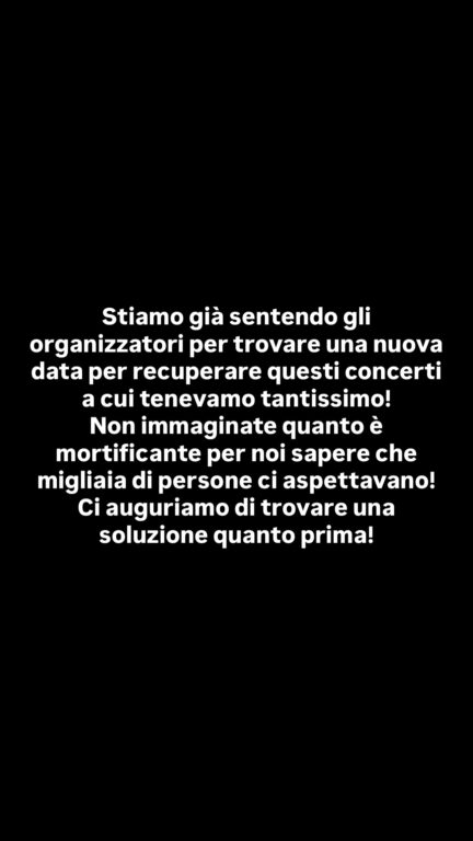 La storia diffusa sul profilo The Kolors 