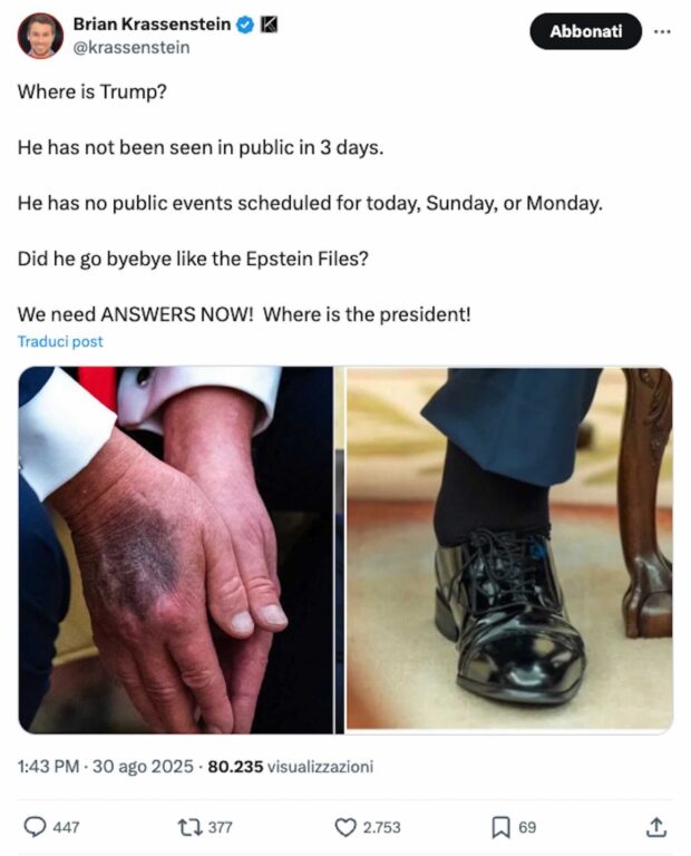 trump scomparso