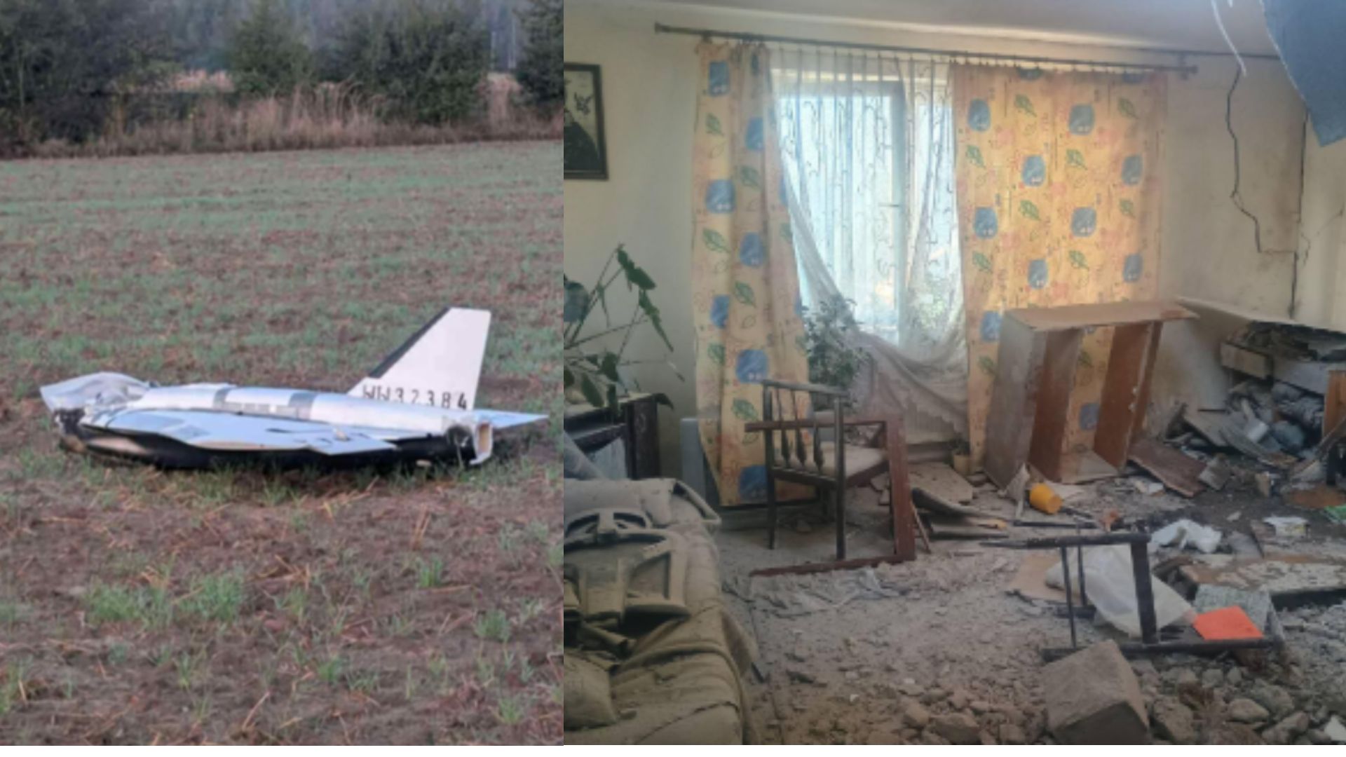 Drone russo in Polonia e danni alla casa colpita