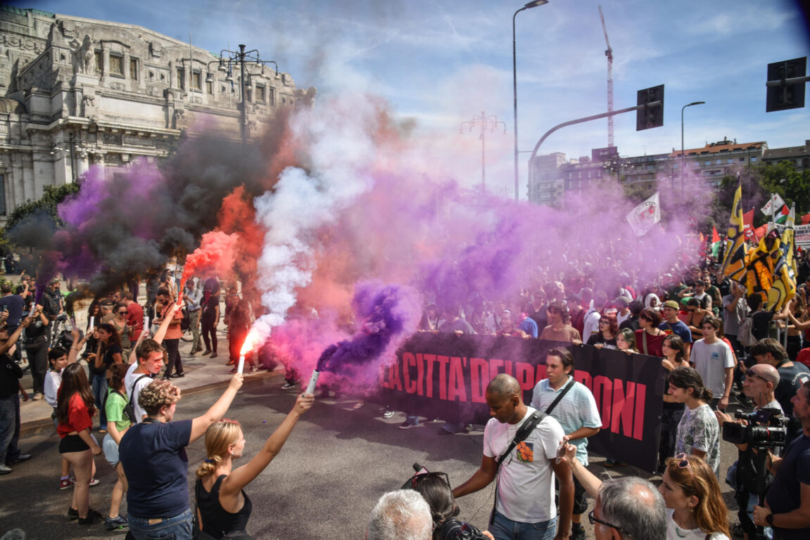 Corteo contro lo sgombero del Leoncavallo a Milano, 6 settembre 2025