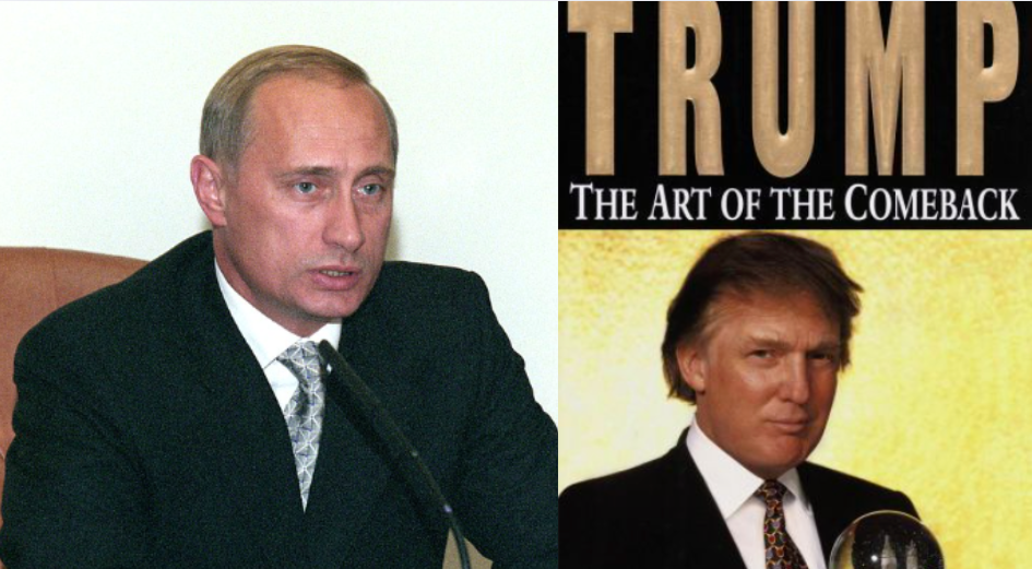 Foto a confronto di Putin e Trump alla fine degli anni Novanta